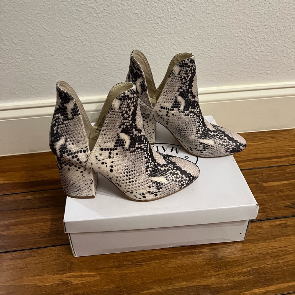 Steve Madden Rookie Booties in Natural Snakeskin